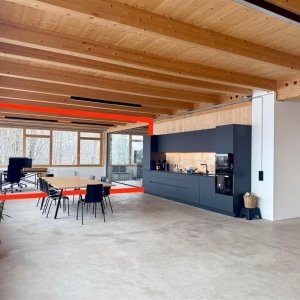 Bürobereich rot markiert